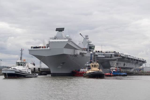 HMS Queen Elizabeth yesterday. Picture: Andrew Linnett