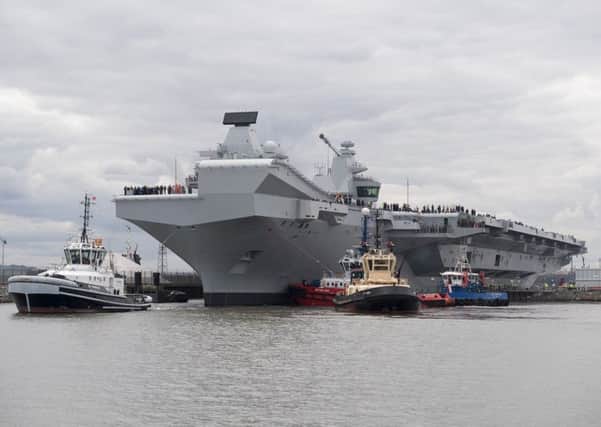 HMS Queen Elizabeth yesterday. Picture: Andrew Linnett
