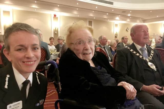 Hampshire Chief Constable Olivia Pinkney and the late Gladys Howard