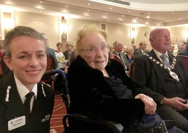 Hampshire Chief Constable Olivia Pinkney and the late Gladys Howard