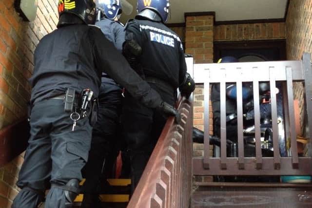 Police execute a search warrant