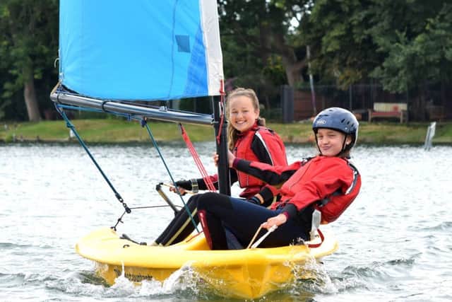 Harriet Millar and Lotti Street sailing off the coast of Alverstoke.
