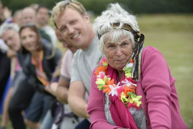A giant tug of war led by RE and English teacher Gwyneth Cooke. Picture by Nick Scott Photography.