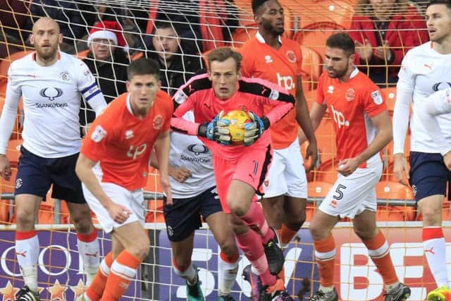 Christian Walton on loan at Luton last season