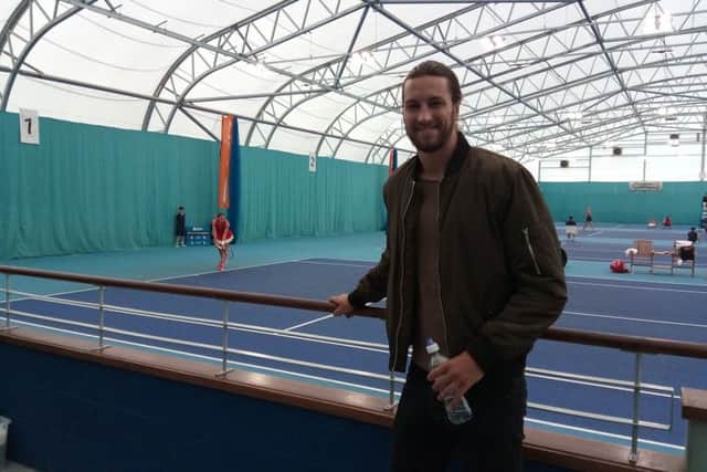 Christian Burgess at Portsmouth Tennis Centre where the Aegon Southsea Trophy was moved to due to rain. Picture: David Brawn