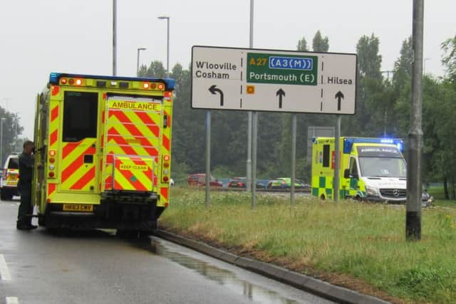 Emergency services arrive at the scene.Picture: Debz Croker
