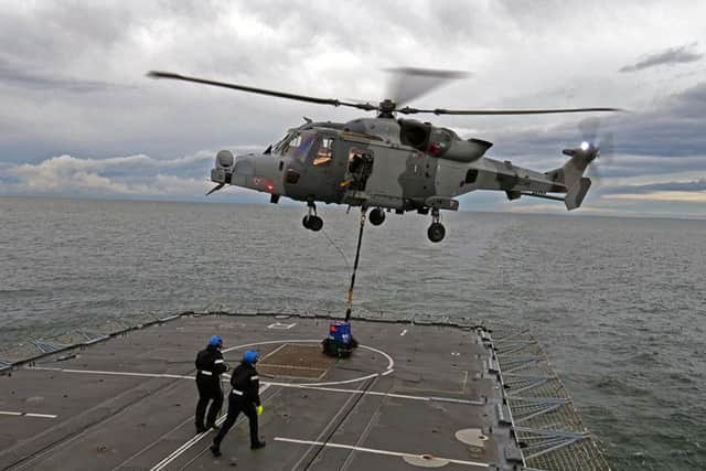 Vertical Replenishment using the Wildcat AH Mk1
on HMS Iron Duke