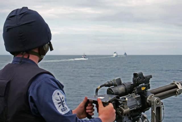 The MiniGun Weapon system used for Force Protection Picture: Royal Navy