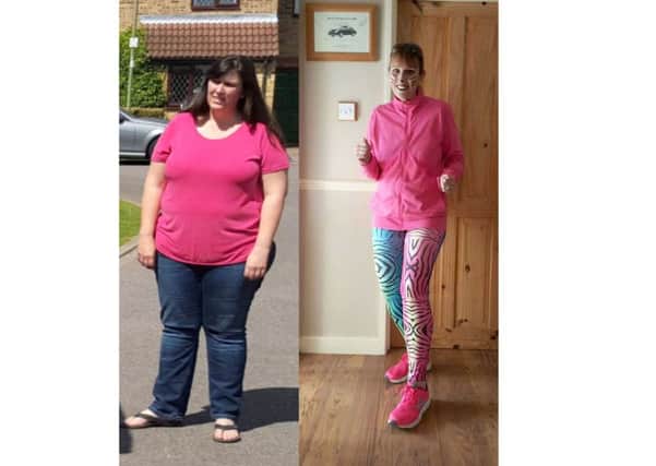Before and after: Joanne Collins will run the Great South Run in OCtober, following her dramatic weight loss