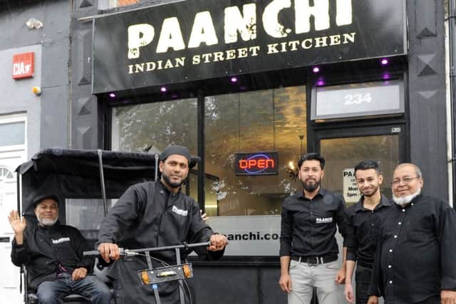 Paanchi - an Indian Street Kitchen has opened in Fratton Road Portsmouth
(left to right) Abdul Ahad, Amir Begh, Shahriar Uddin, Anhar Uddin, and Mahtab Uddin
Picture by: Malcolm Wells (170628-1628)