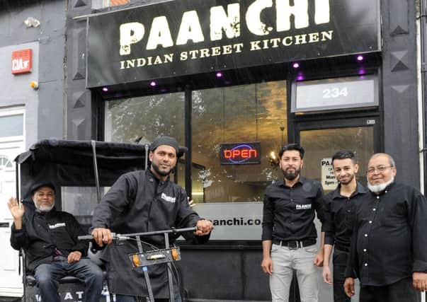Paanchi - an Indian Street Kitchen has opened in Fratton Road Portsmouth

(left to right) Abdul Ahad, Amir Begh, Shahriar Uddin, Anhar Uddin, and Mahtab Uddin

Picture by:  Malcolm Wells (170628-1628)