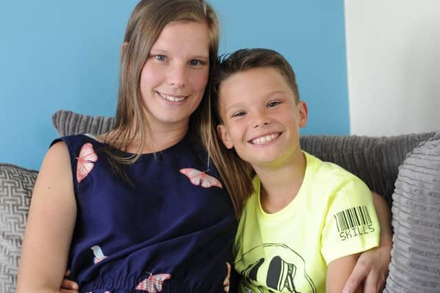 Jake Clarke with mum Michelle  
Picture:  Malcolm Wells (170626-1216)