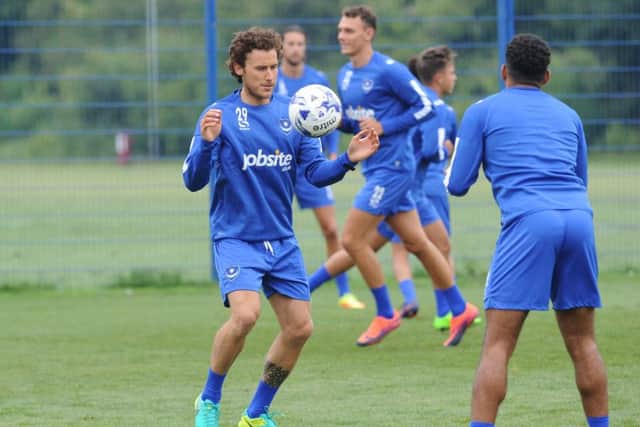 Laurie Wilson has been training with Pompey on the first day of pre-season. Picture: Sarah Standing (170841-4477)