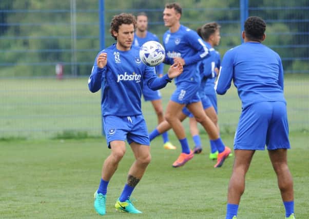 Laurie Wilson has been training with Pompey on the first day of pre-season. Picture: Sarah Standing (170841-4477)