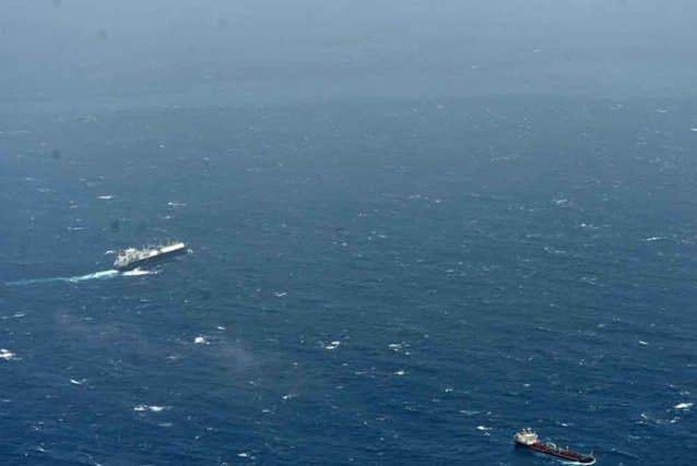 MTM Tortola assisting with the rescue effort. Picture: Royal Navy