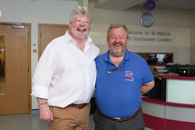 Falklands veteran Simon Weston meets Joe Erskine who visited St Mary's Treatment Centre, Milton, for the NHS open day. Photo by Habibur Rahman (170618)