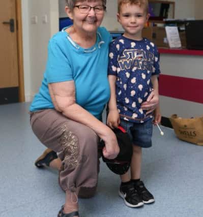 Paddy Erskine with Logan, five, at the St Mary's Treatment Centre, open day. Photo by Habibur Rahman (170617)