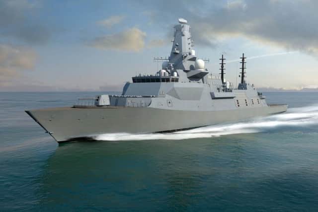 Computer Generated Image of the future Type 26 Global Combat Ship for the Royal Navy.