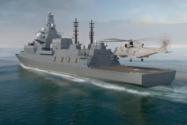 What the ship could look like with a helicopter landing on it    PHOTO: BAE Systems