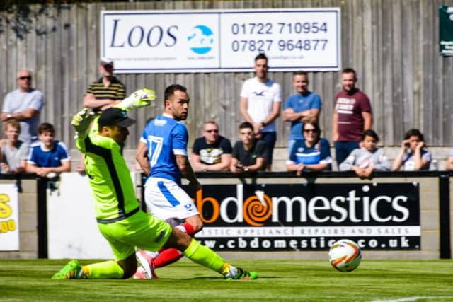 Milan Lalkovic scores against Salisbury. Picture: Colin Farmery