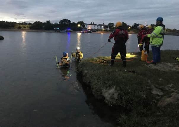 Gafirs helping search Stoke Lake in Gosport after a paddle board was found yesterday. Picture: Gafirs