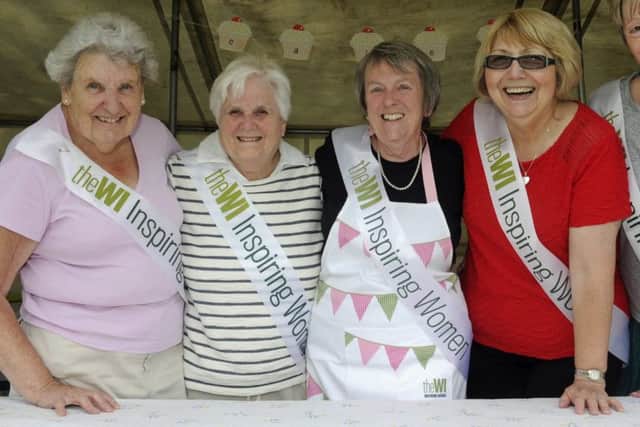 The Bidbury Mead WI, from the left,. Gwyneth Davies, Sheila Jones, Dianne West, Margaret Nicholls,  Jane Tandy 
(170748-1)