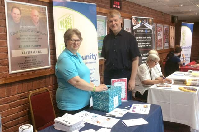 Jean Robert Jones, the chief executive of One Community, with Councillor Sean Woodward