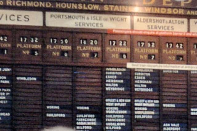 rw indicator board
INDICATOR BOARD AT WATERLOO IN DAYS PAST.
Remembered by many former commuters no doubt, the old indicator board at Waterloo.