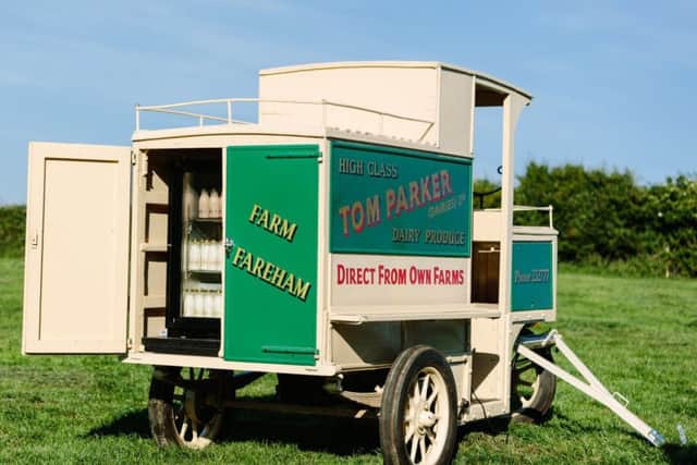 The original Tom Parker milk cart at Jack Martin's dairy farm in ExtonPicture: Alex Lawrence/White Wall Media Limited 2017