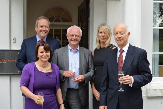 Staff at Moore Blatch and Calvert, Smith & Sutcliffe celebrate the merger - from left:: Janette Davies, David Thompson, Rob Morton, Jan Galloway, Tim Spring