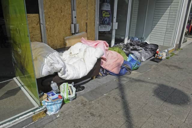 Homeless things in a doorway near McDonalds in Commercial Road Portsmouth.
Picture Ian Hargreaves. PPP-170605-185855006