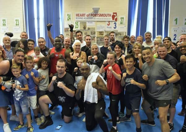 Boxing legend Nigel Benn visited Heart of Portsmouth boxing academy Pic: Neil Marshall