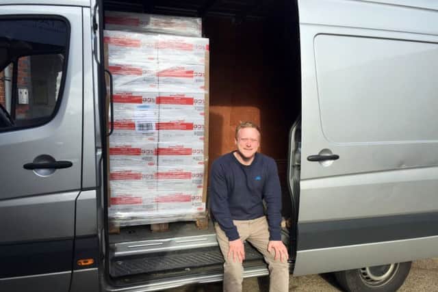 Pete Hut at Hilsea with another consignment of  PlumpyNut humanitarian aid