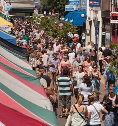 A view along Palmerston Precinct at the 2016 Southsea Food Festival.                               Picture: Keith Woodland