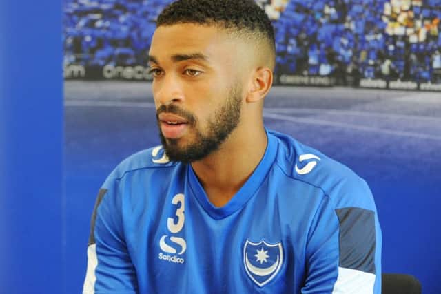 Pompey's new loan signing Tareiq Holmes-Dennis Pic: Sarah Standing