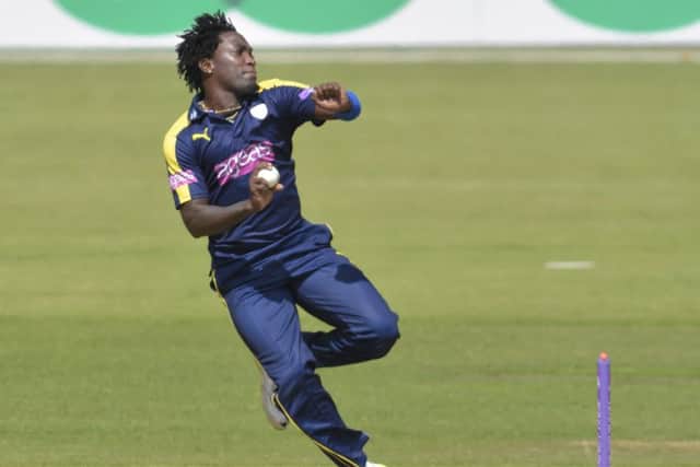 Fidel Edwards is out for further wickets against Surrey Pic: Neil Marshall