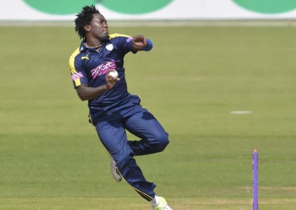Fidel Edwards is out for further wickets against Surrey Pic: Neil Marshall