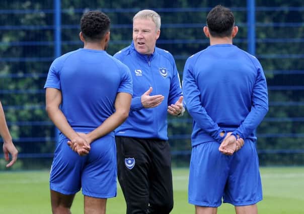 Kenny Jackett takes Pompey training at their Hilsea base