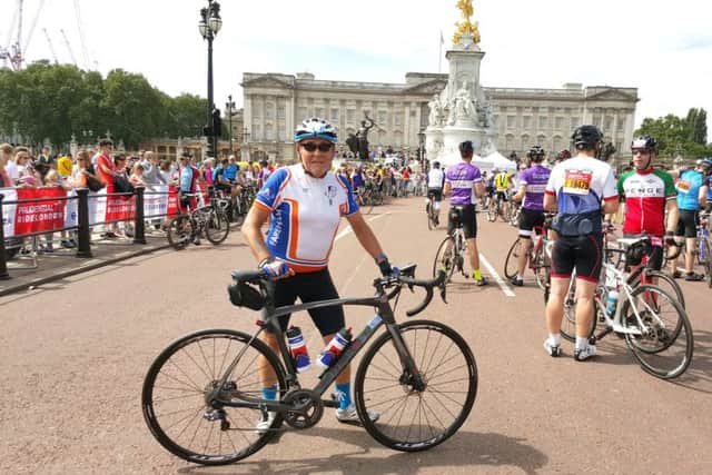 Stroke survivor Michael Maddison, from Gosport, taking part in a previous cycle ride