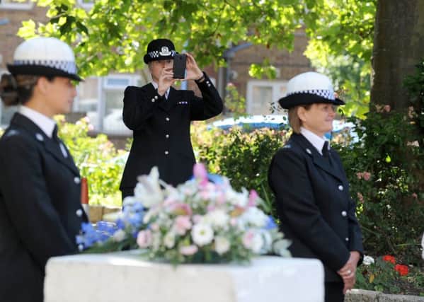 Police officers at the funeral of Gladys Howard, who was the first woman police inspector in Portsmouth and a former lord mayor Pictures: Sarah Standing (170882-9930)