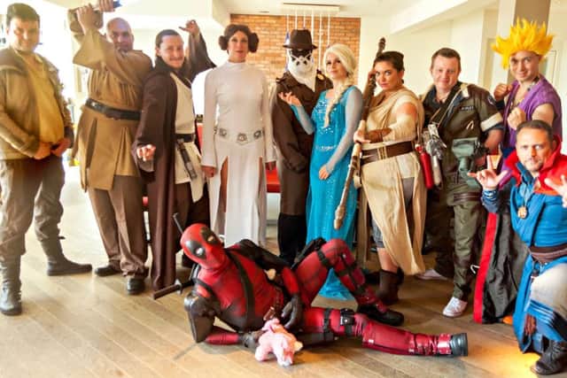 A collection of superheroes at Port Solent's first Comic Con event. Photo: J T Photography