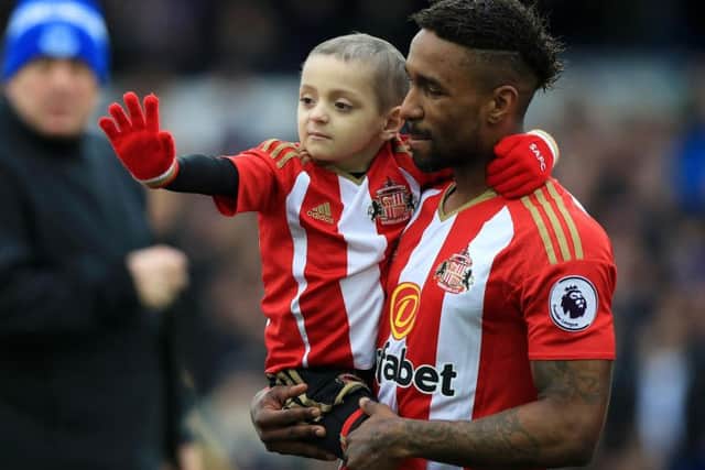 Bradley Lowery and Jermain Defoe. Picture: Peter Byrne/PA Wire