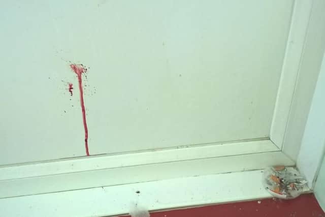 The conditions in the communal area in the flats at Niton Close, Gosport. Picture: Hampshire police
