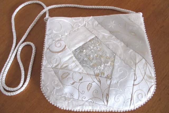 A bag hand-made by Cecilia Windebank who will be at the Square Tower on Sunday
