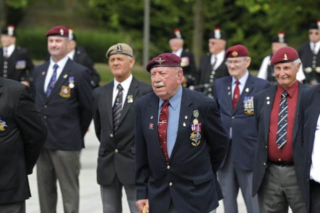 Scores of veterans celebrated Airborne Forces day during a parade at HMS Excellent in Portsmouth. Picture: Ian Hargreaves (170755-1) PPP-170907-115322006