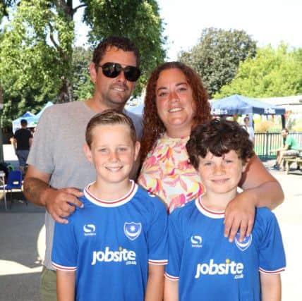 Andy Cleall, Sadie Morris, Oliver, nine, and Bradley Armstrong, seven, having a great day out