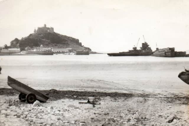 HMS Warspite being broken up in Mounts Bay, Cornwall, in a picture taken by Ted Saunders father while on holiday. Ted is from Frobisher Grove, Portchester.