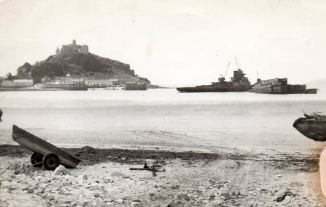 HMS Warspite being broken up in Mounts Bay, Cornwall, in a picture taken by Ted Saunders father while on holiday. Ted is from Frobisher Grove, Portchester.