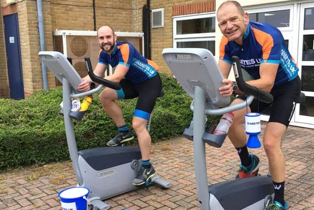 Simon Finch and David Bartram in training