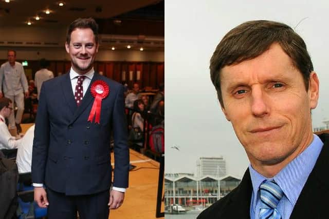 Stephen Morgan, Portsmouth South MP (left) and Councillor John Ferrett (right)